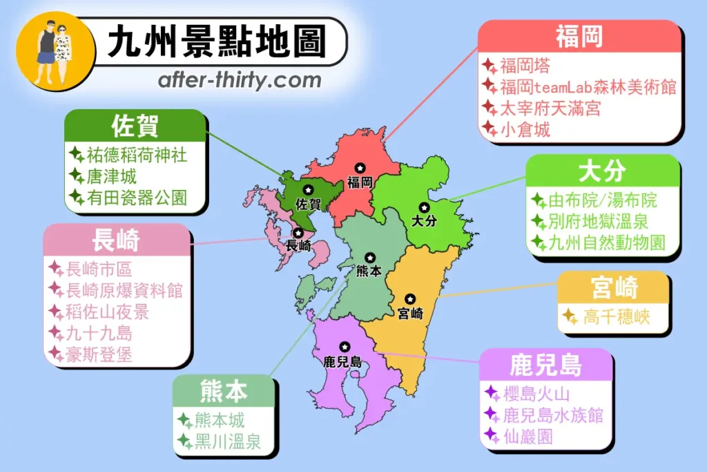 九州景點地圖
